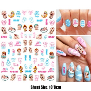 Old English Nail Art Stickers 3D Self-adhesive Nail Decals -  Sweden