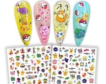 2 Bögen Magische Monster Nail Art Sticker | Selbstklebende Nail Art Decals für Fingernägel/Gelpolitur, Press On, Acrylnägel | Einzigartige Geschenkidee