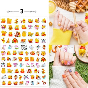 Honey Bear Nail Art Stickers #03 | Self Adhesive Nail Decals | Cute Cartoon Nails
