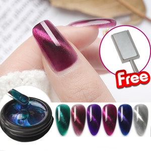 Cat Eye Luminous Nail Extension Gel & Gel Polish | 2-Way Gel  | PolyGel Press On Nails | Acryl Gel | Buy Full Set With Free Magnetic Stick