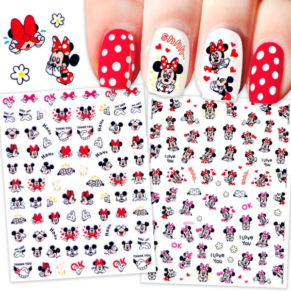 Mickey Nail Decals Etsy