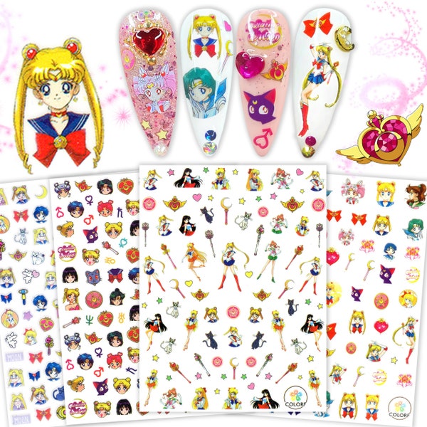 Moon Nail Decals Etsy