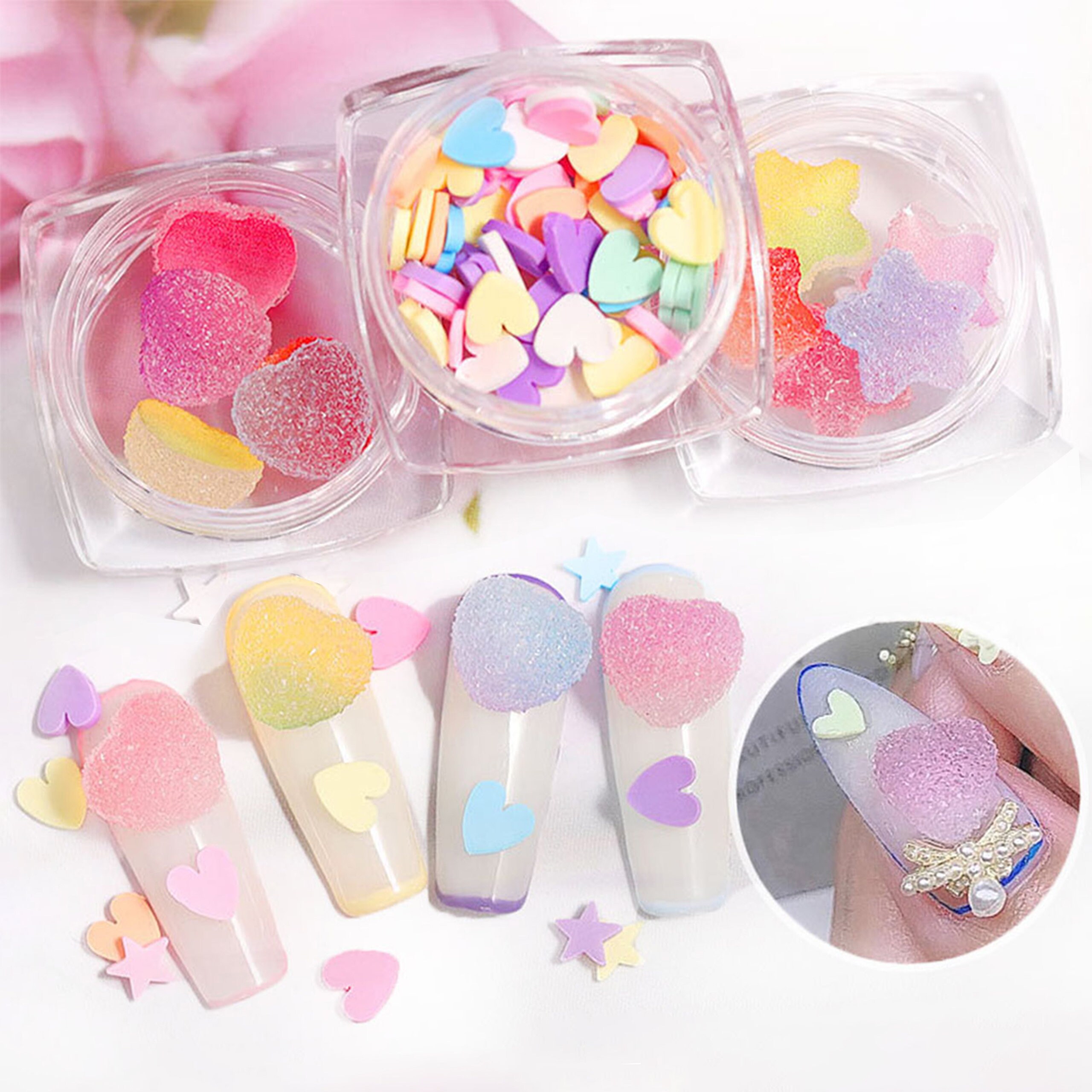 Gummy Bear Nails 4 Boxes Faux Gummy Hearts Stars Sprinkles Etsy