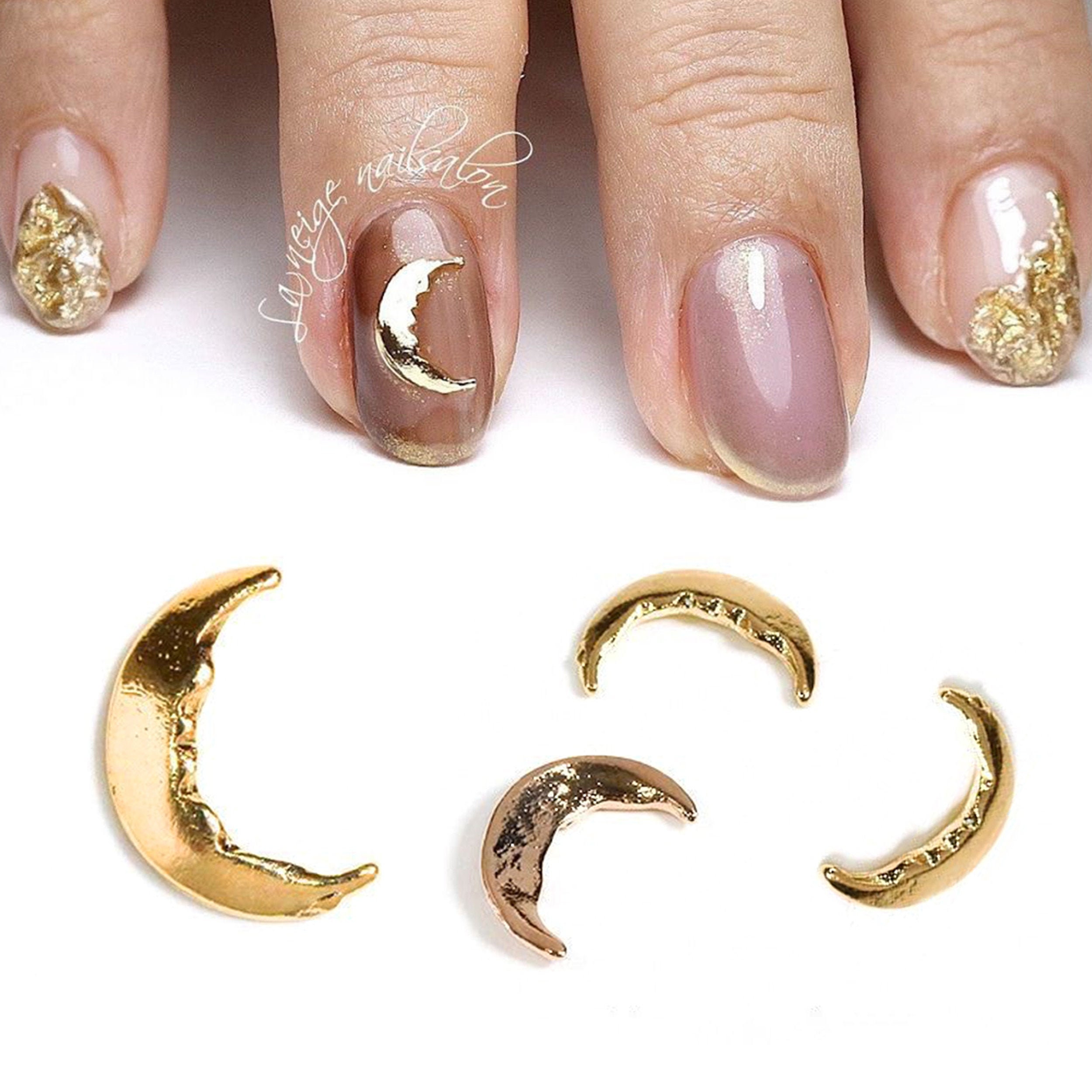 10pcs A Bag Crescent Moon Nail Art Charms Irregular Metal 