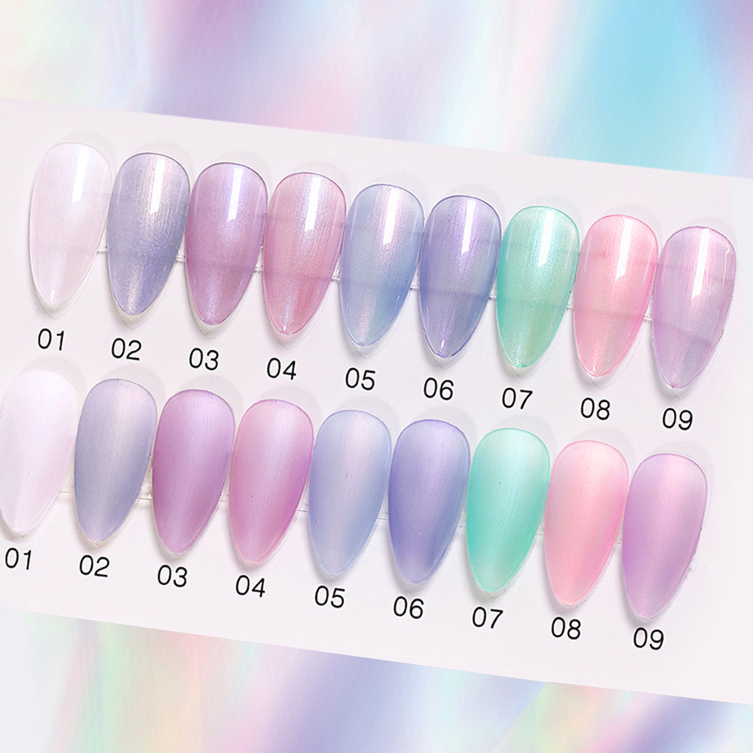 9 Colors Mermaid Glow UV LED GEL Nail Polish 8ml Holographic Unicorn Glow Manicure Mermaid Pink Lavender Violet Purple Fuchsia Nails