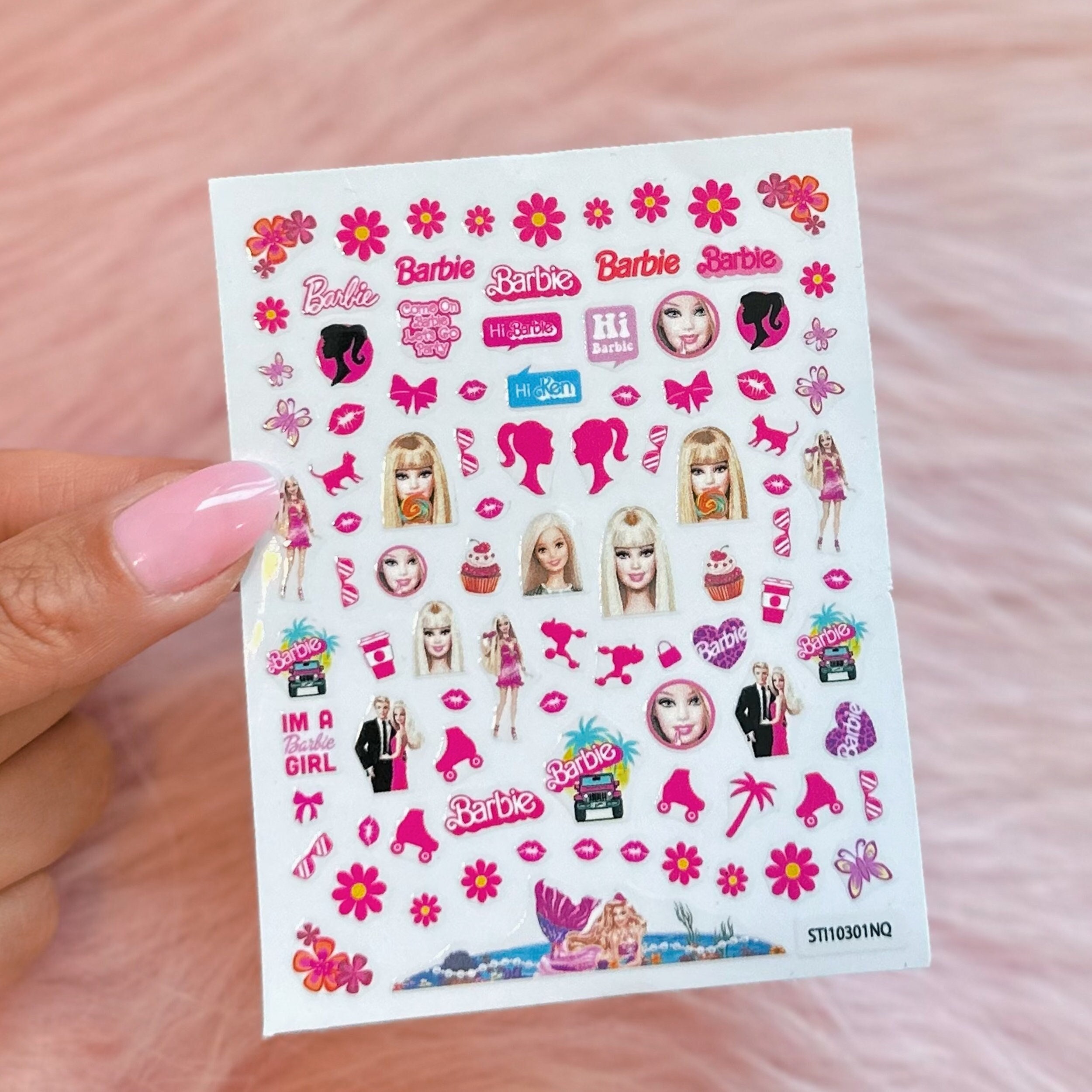 6 Sheets LV Barbie Nail Stickers