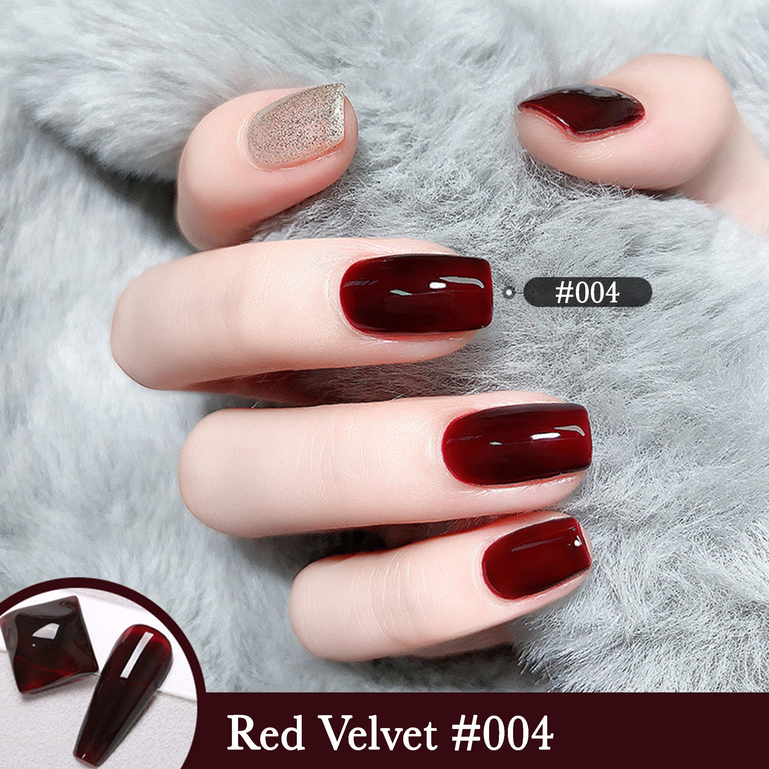 Velvet Red Lacquer Nails That Shine