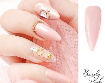 Barely Pink GEL Nail Polish 15ml | Soak Off UV/LED Gel Polish | Opaque Nude Pink with Subtle Elegant Pearl Sparkle E1-03