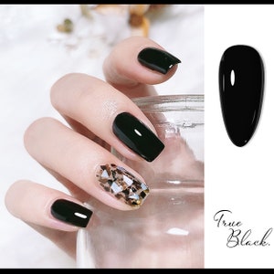 True Black GEL Nail Polish 8ml | Soak Off UV/LED Gel Polish | Matte Black, Glossy Black, Pure Black Nails