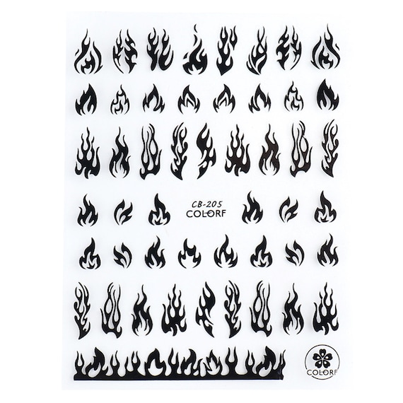 6 Sheets Flame LV Nail Stickers