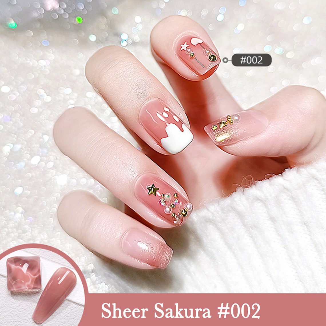 Sheer Sakura Jelly Set GEL Nail Polish 8ml 4 Colors Soak off - Etsy