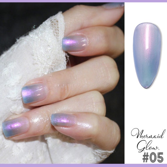 Sheer Iridescent Violet Blue With Lavender Purple Shimmer Fairy inspired Color Mermaid Glow UV LED Gel Nail Polish 8ml shade 05 Etsy