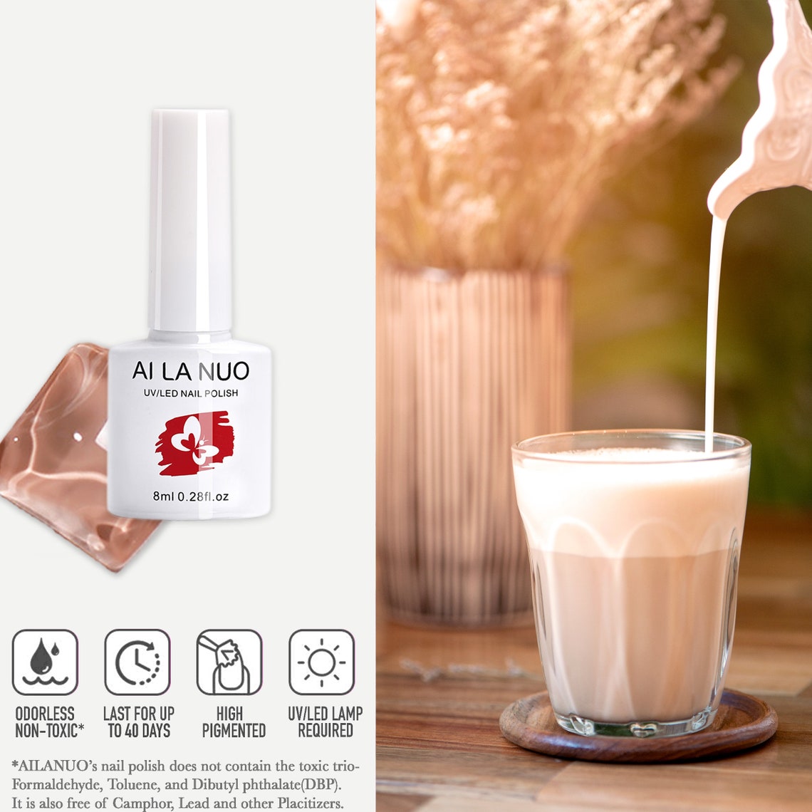 Milk Tea Set GEL Nail Polish 8ml 4 Colors Soak off UV/LED - Etsy