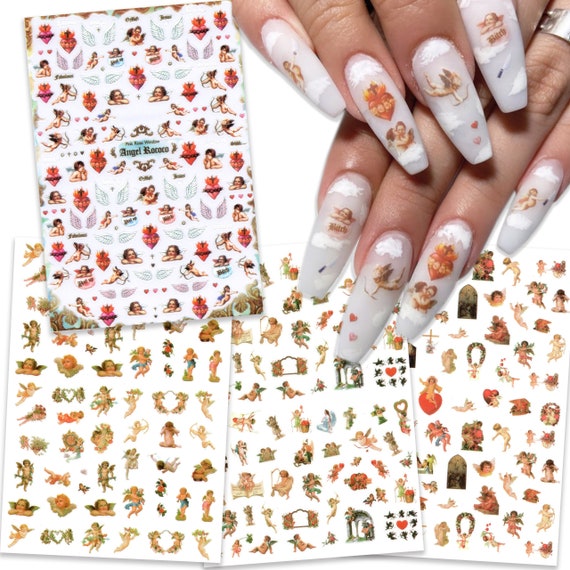 Angel Cupid Stickers For Nails Decals Cherubs Nail Art Water Sliders  Manicure Transfer Wraps Tattoo Decorations Trstz1114-1120 | Fruugo KR