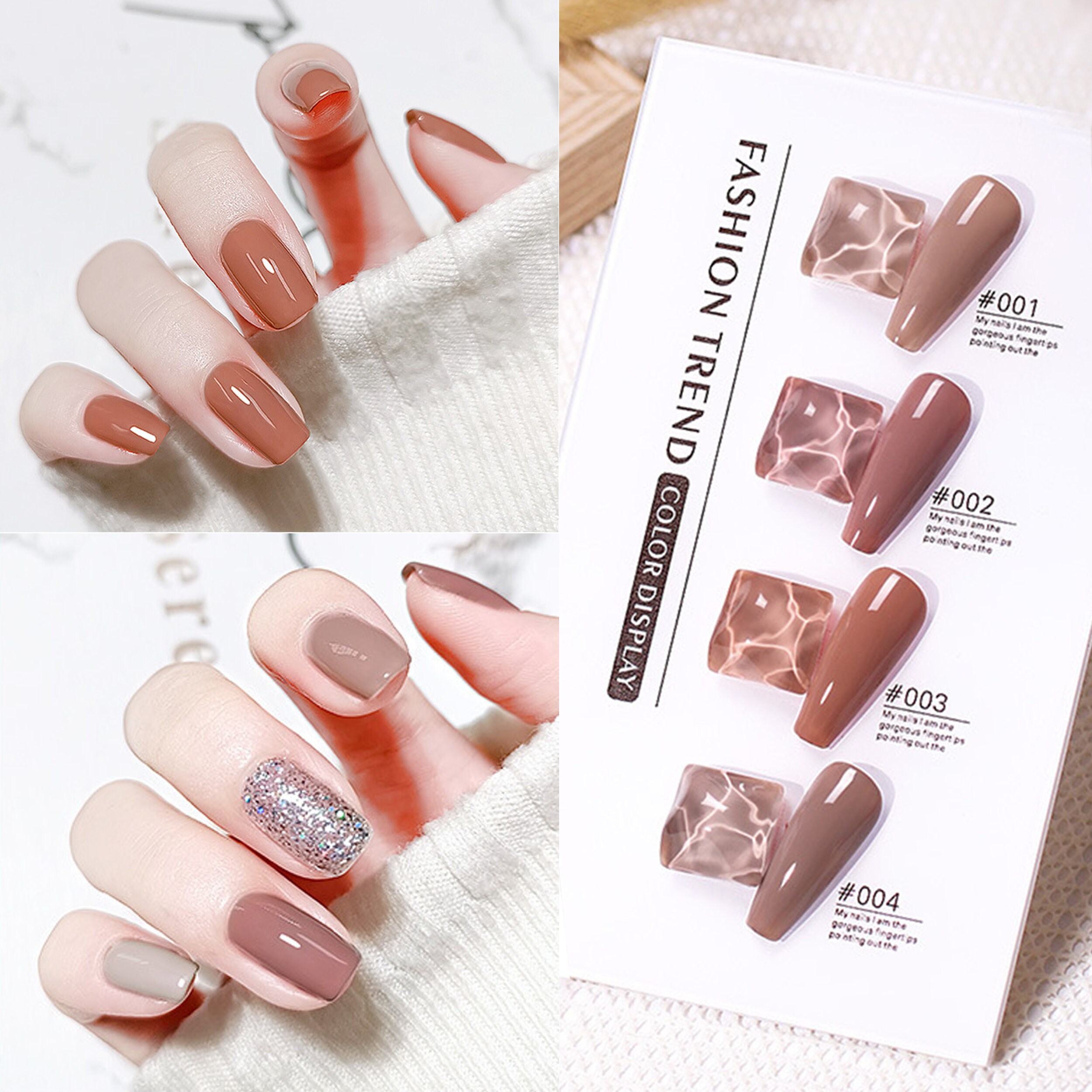 Milk Tea Set GEL Nail Polish 8ml 4 Colors Soak off UV/LED - Etsy