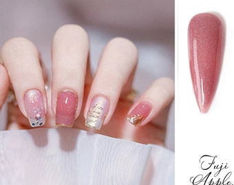 Fuji Apple GEL Polish 15ml | Soak Off UV/LED Gel Polish | Opaque Mauve Red with Subtle Holographic Shimmer E1-14