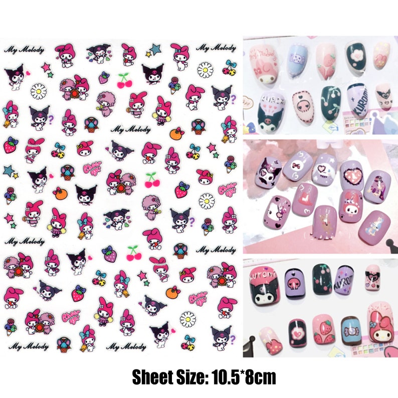 Kuromi & My Melody Nail Art Stickers Etsy