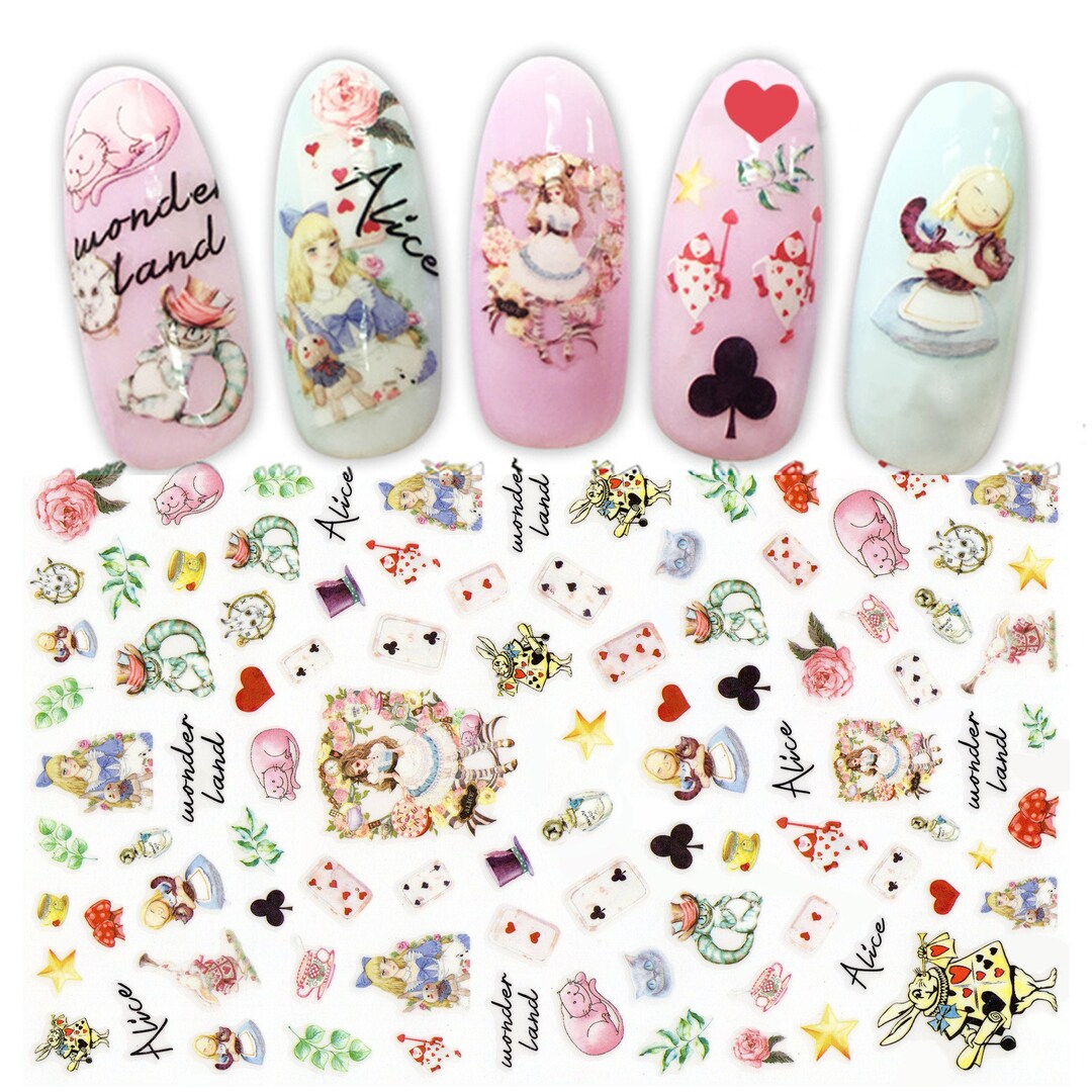 Alice Fantasy Wonderland Tea Party Nail Art Stickers