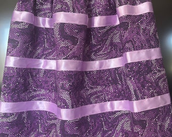 Girls Purple Ribbon Skirt