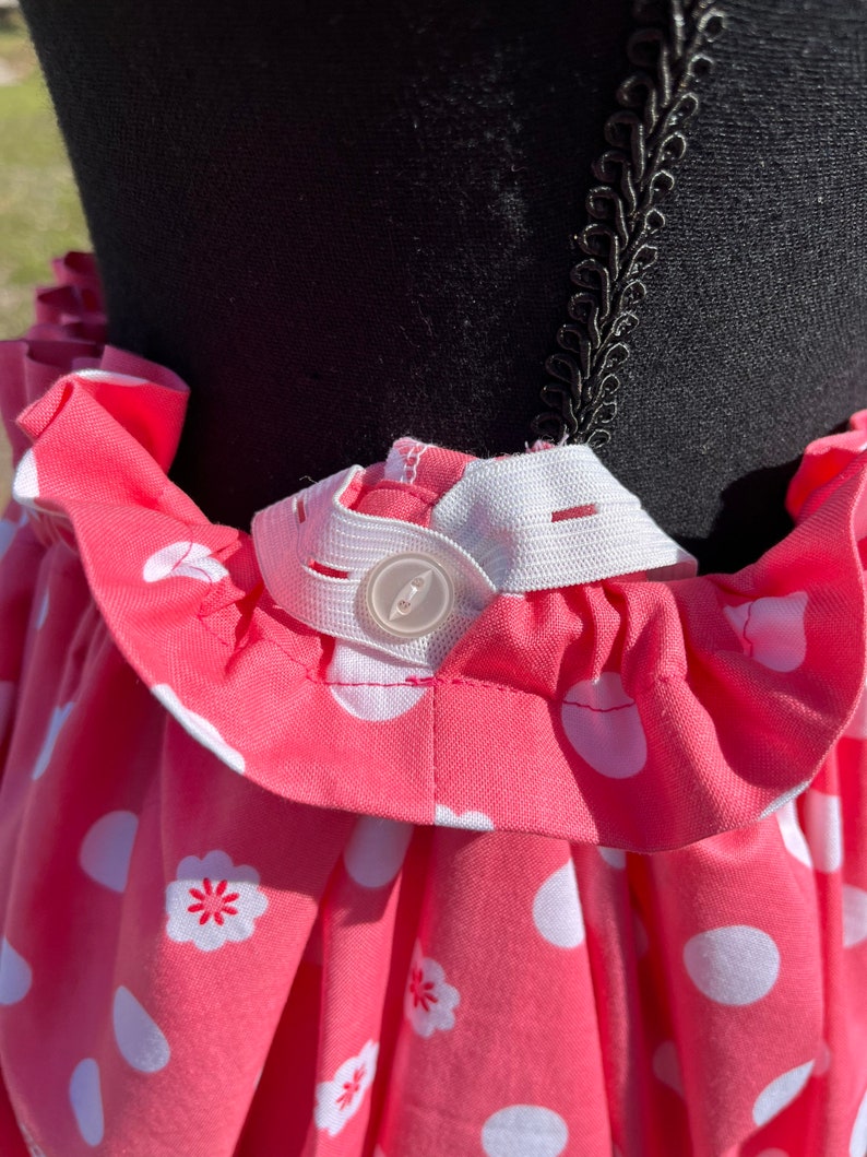 Pink and White Polka Dot Ribbon Skirt Etsy