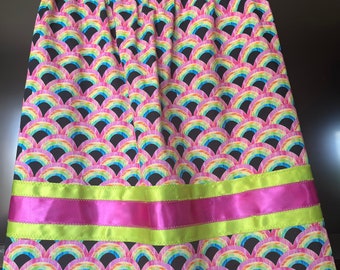 Girls Rainbow Ribbon Skirt