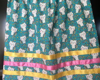 Girls Unicorn Cat Ribbon Skirt