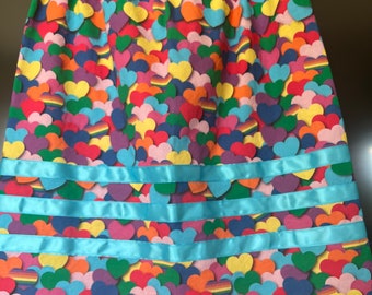 Girls Hearts Ribbon Skirt