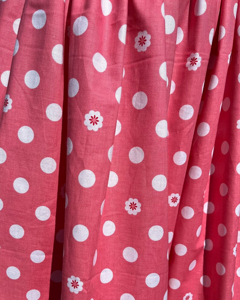 Pink and White Polka Dot Ribbon Skirt Etsy