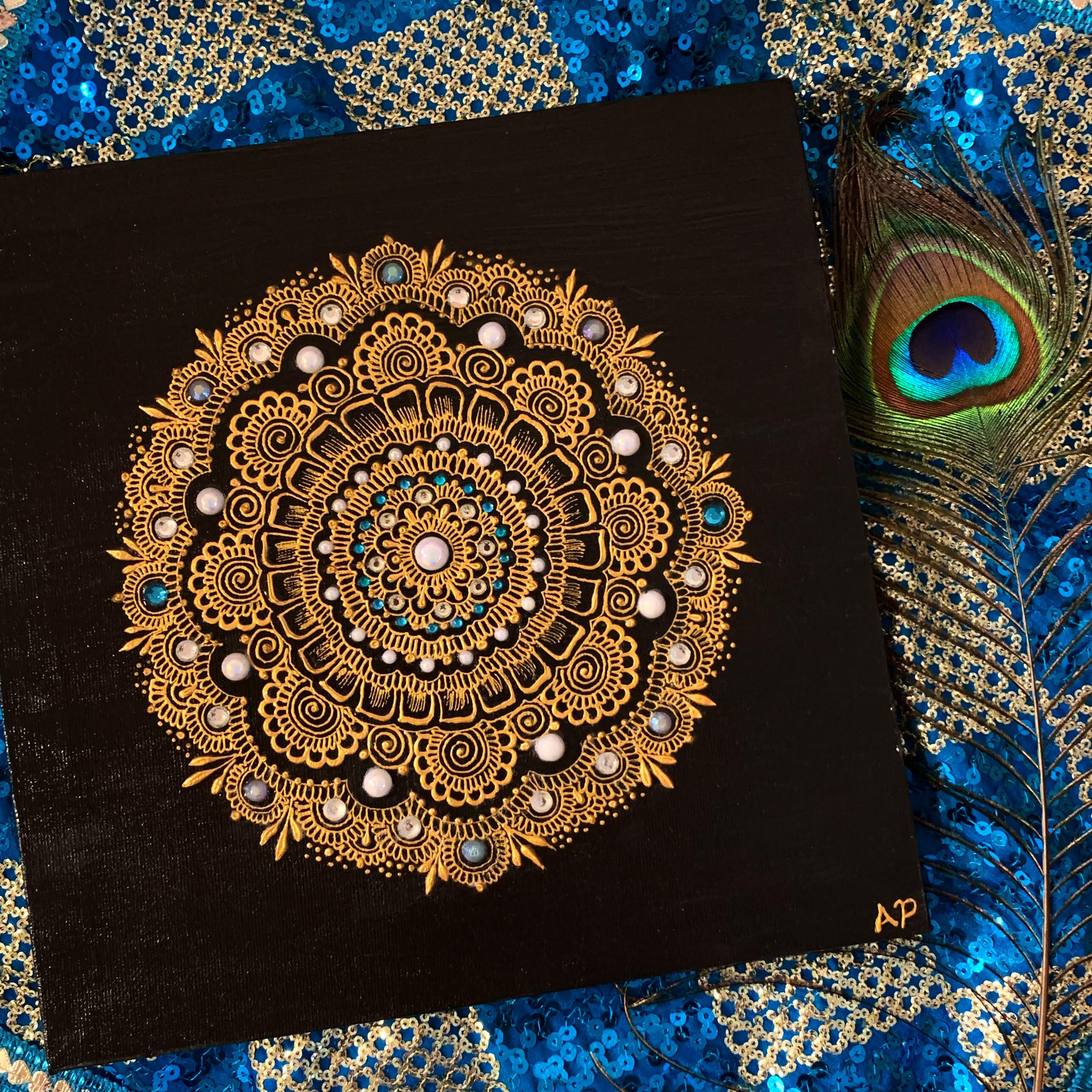 Henna Canvas Mandala Etsy