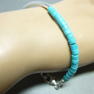 Unisex Kingman Turquoise Bracelet, December Birthstone For Him or For Her, Robin Egg Blue Turquoise and Sterling Silver Bracelet 画像 7