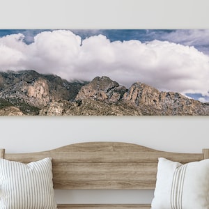 New Mexico Photography - Albuquerque Sandia Mountains Winter - Panorama Canvas Print - Landscape Wall Art and Home Decor - Fine Art Print