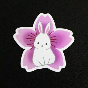 Sticker holographique lapin Sakura