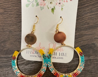 Beaded hoop earrings