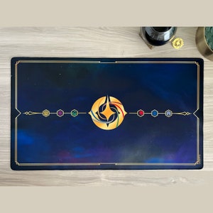 Tapete de juego Lorcana con borde cosido (con o sin opción de contador de tradición)