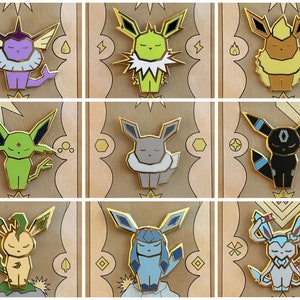 SHINY Eeveelutions Pins - Geometric Style Hard Enamel Pins