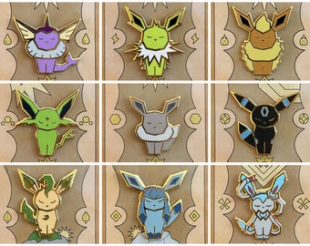 SHINY Eeveelutions Pins - Geometric Style Hard Enamel Pins