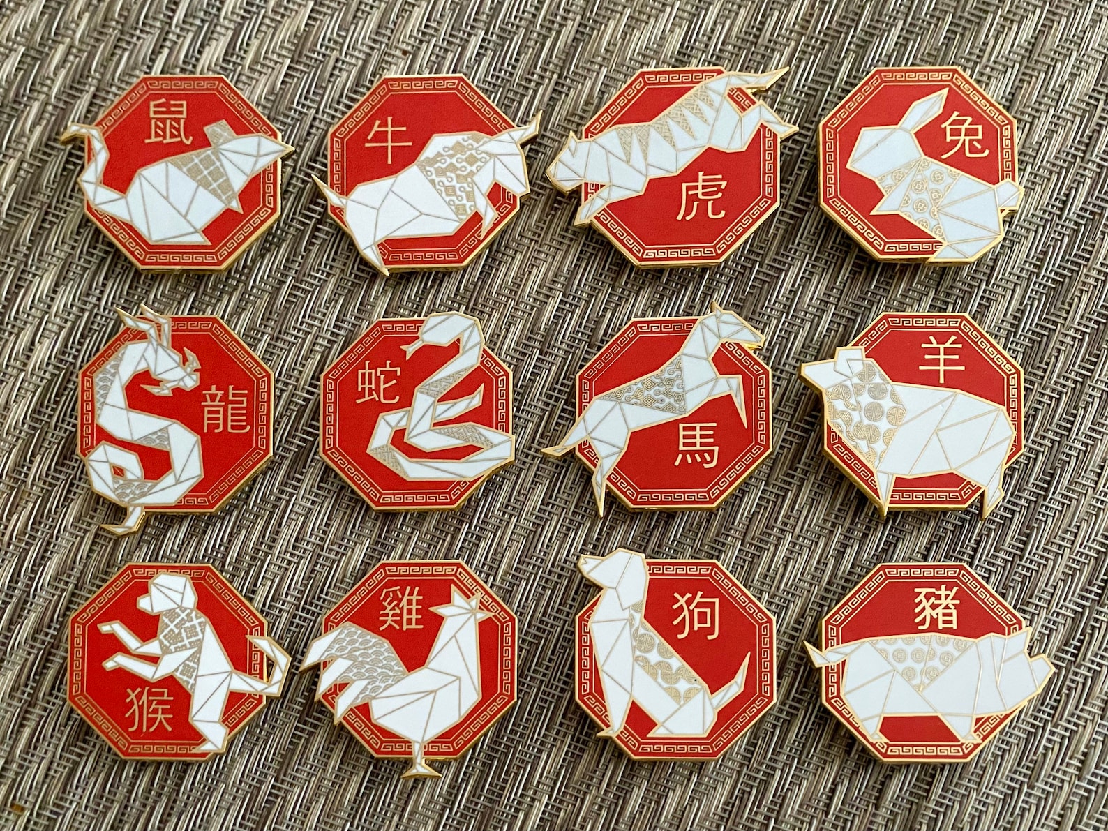 Zodiac Pins Chinese Zodiac Origami Talisman Lunar New Year | Etsy