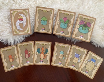 Kanto Starters - Pokemon Geometric Cards - Set of 9