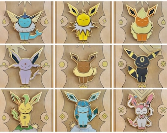 Eeveelutions Pins - Geometric Style Hard Enamel Pins