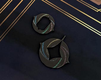 Lorcana - Dark Metal Lore and Draw Counter Tracker Coin - Symbol & Inks Design Illumineer&#39;s Quest