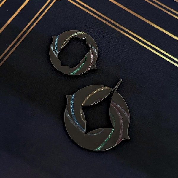 Lorcana - Dark Metal Lore and Draw Counter Tracker Coin - Symbol & Inks Design Illumineer's Quest