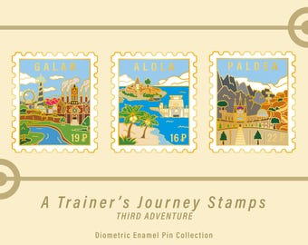 Pedidos anticipados de sellos de "El viaje de un entrenador" - Colección de pines de esmalte "Tercera aventura"