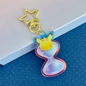 Pokemon TCG Pocket Pack Zandloper Crown Pikachu - Regenboog acryl sleutelhanger bedel