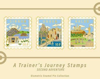 UK & EU Preorders for A Trainer's Journey Stamps - Second Adventure ~ Enamel Pin Collection