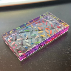 Iridescent Resin 10.5 x 5.5 Catch-All Rainbow