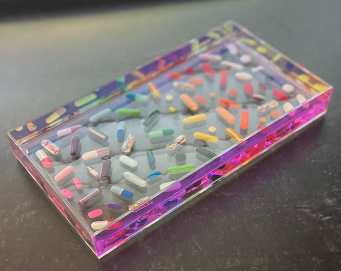 Iridescent Resin 10.5 x 5.5 Catch-All Rainbow