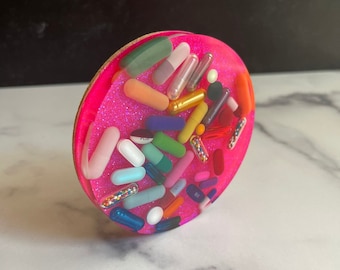 Pink Chill Pill Coaster without Sprinkles