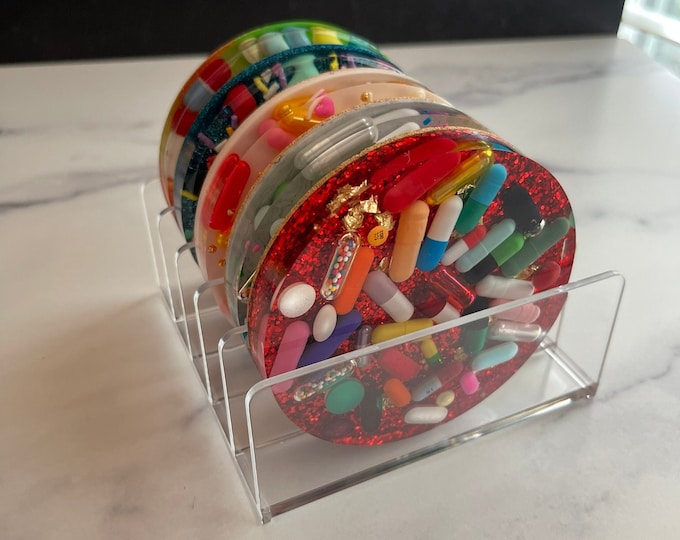 Large Clear Coaster Holder