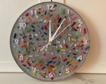 Large Disco Ball Chill Pill Wall Clock without Sprinkles