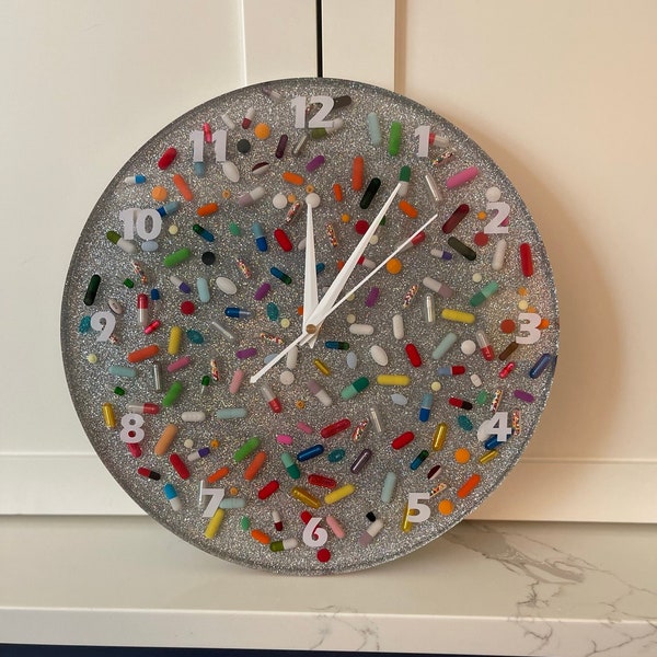 Large Disco Ball Chill Pill Wall Clock without Sprinkles